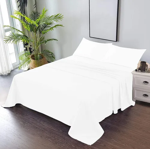 Miniatura 15 de TBM 1PC Solid Flat Sheet Smooth Touch Hotel Quality 100% Egyptian Cotton Perfectly Fit for Oversize and Extra Height Bed Solid 600 Thread Count