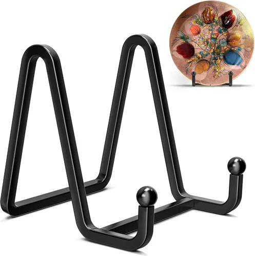 IPAME Paquete de 3 soportes de placa de 3 pulgadas para exhibición, soporte cuadrado de metal para placas de alambre + soporte de soporte de marco