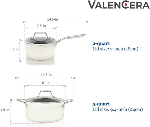 Miniatura 5 de TeChef Collection Olla de cerámica antiadherente de 5 cuartos de galón con tapa de vidrio, no tóxica, no tóxica, libre de PFAS, PFOA, PTFE