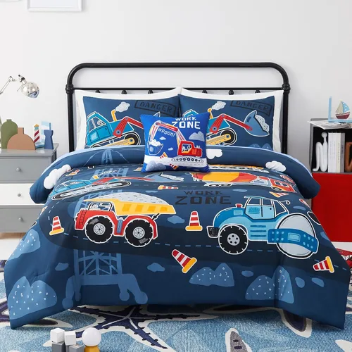 Miniatura 30 de Juego de edredón para niños Kaleido Space tamaño individual para niños, juego de ropa de cama para niños con luz en la oscuridad para jugadores, 1