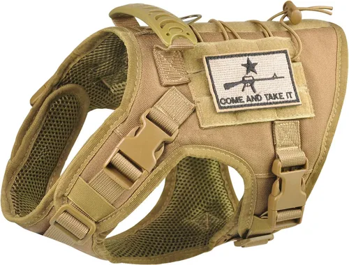 Miniatura 7 de Arnés táctico para perro, chaleco de entrenamiento al aire libre, chaleco ajustable para perro de trabajo militar con sistema Molle y mango de goma