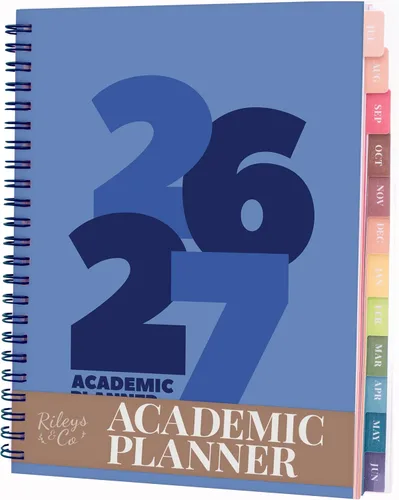 Miniatura 16 de Rileys Agenda Académica 2026-2027, agenda diaria, semanal y mensual, julio de 2026 a junio de 2027, páginas de notas para estudiantes