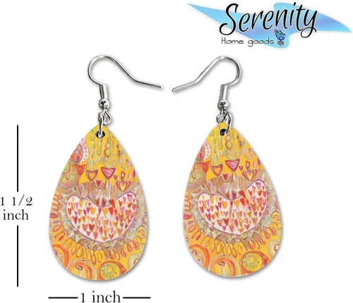 Miniatura 10 de Maureen Claffy Artist Collection Compassion Teardrop Dangle Earrings Set Cute Girls Womens Jewelry Earings Holiday Gifts Summer Decorations