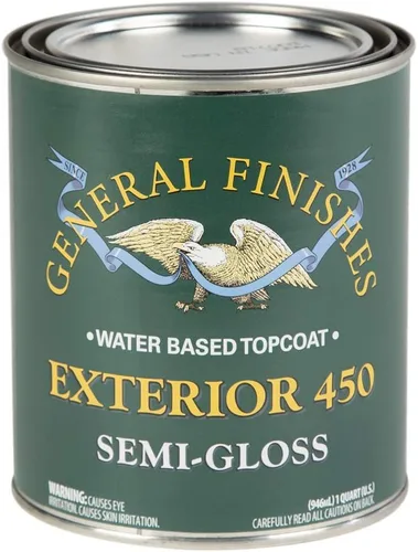 Miniatura 7 de General Finishes Exterior 450 Topcoat a base de agua, 1 galón, satén