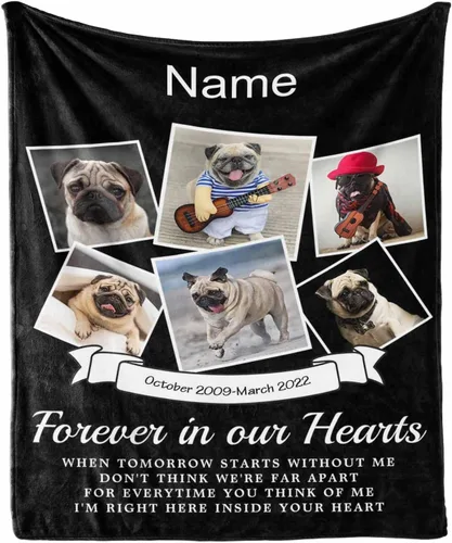 Miniatura 7 de in Loving Memory of Dog - Manta de memoria personalizada de collage de fotos de mascotas, manta suave y manta de 30 x 40 pulgadas, regalo