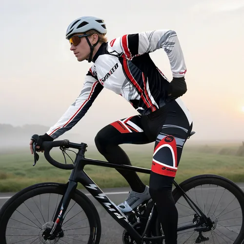 Miniatura 20 de sponeed Ropa de ciclismo para hombre, manga larga, para bicicleta de montaña, camiseta de bicicleta de carretera, pantalones acolchados, trajes