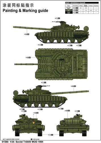 Miniatura 2 de Trumpeter Soviética t-64av Mod 1984 Modelo Kit (escala 1: 35)