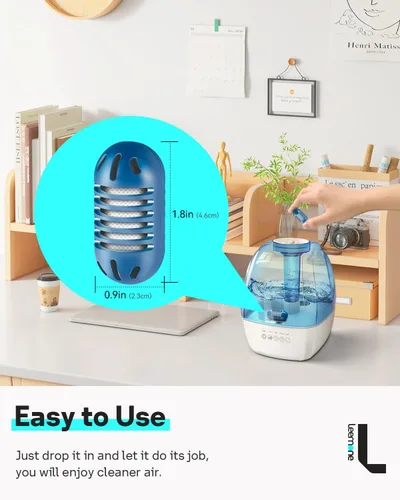 Miniatura 2 de Leemone - Cartucho de desmineralización compatible con humidificadores ultrasónicos HoMedics, paquete de 20 reemplazos de filtro de humidificador