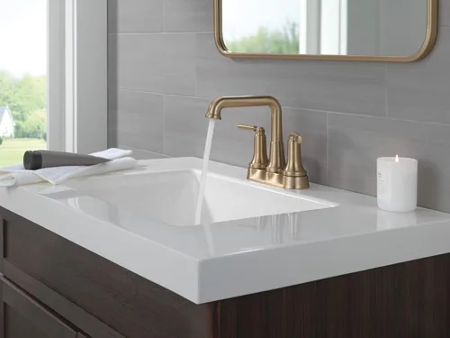 Miniatura 2 de Delta 2536-MPU-DST Saylor Grifo de baño central de 1.2 GPM con conjunto de drenaje emergente y tecnología de válvula de sello de diamante, bronce
