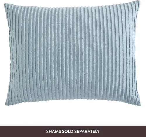 Miniatura 4 de Beatrice Home Fashions Colcha de chenilla de canal, matrimonial, color azul