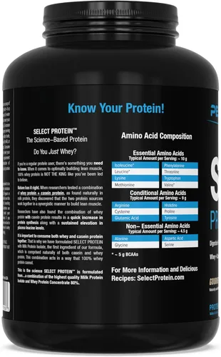 Miniatura 8 de PEScience Select Protein Powder, mezcla de suero y caseína, proteína limpia en polvo para mujeres y hombres, baja en calorías, baja