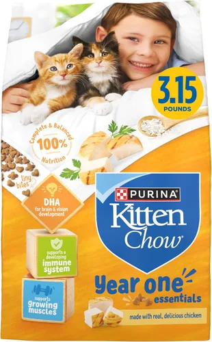 Purina 1780015021 Kitten Chow - Alimento seco para gatitos con sabor a pollo, 3.15 libras