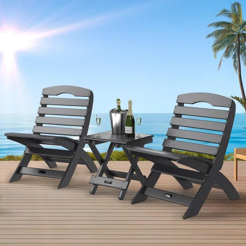 Miniatura 2 de VINGLI Sillas Adirondack portátiles, silla Adirondack plegable de plástico para todos los climas, sillas para fogatas al aire libre para patio