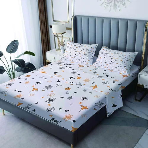Miniatura 8 de Generic Juego de sábanas y fundas de almohada estampadas de 3 piezas para niños y niñas, tamaño individual, sábana bajera ajustable de microfibra