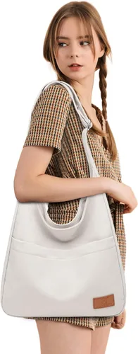 Miniatura 2 de MYHOZEE Bolso de lona grande tipo hobo para mujer, bolso estético para el hombro, bolso cruzado de escuela simple