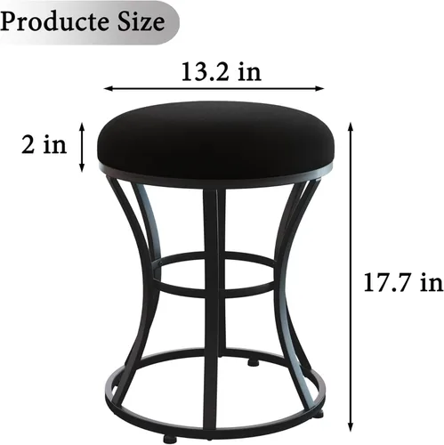 Miniatura 3 de Taburete de tocador pequeño, taburetes de maquillaje para escritorio de tocador, silla de tocador de baño, taburete metálico para sala de estar