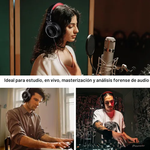 Miniatura 6 de OneOdio - Auriculares con cable de diadema para estudio y mezcla de DJ, auriculares estéreo con controladores de neodimio de 50 mm y conector de 1/4