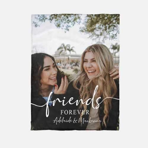 Miniatura 3 de YESCUSTOM Manta personalizada de Friends Forever con collage de fotos y texto, manta personalizada para mejores amigos, mejores amigos, cumpleaños