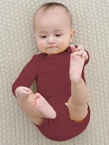 Miniatura 5 de Body para bebé con puños de manopla, rayón hecho de bambú, pijama de manga larga para niños y niñas