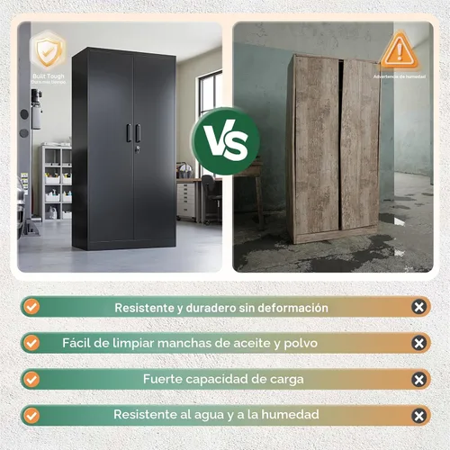 Miniatura 9 de Letaya Armarios de Almacenamiento de Metal para Garaje con Cerradura-72 Organizador Alto de Herramientas Casilleros de Acero, 5 Estantes de Capas