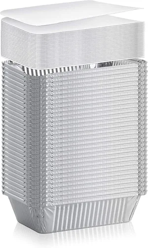 Miniatura 2 de Rectangular Board Lid for 5 LB Aluminum Oblong Pan Foil Laminated Underside for Heat Retention Disposable Flat Covers for Catering Takeout Meal