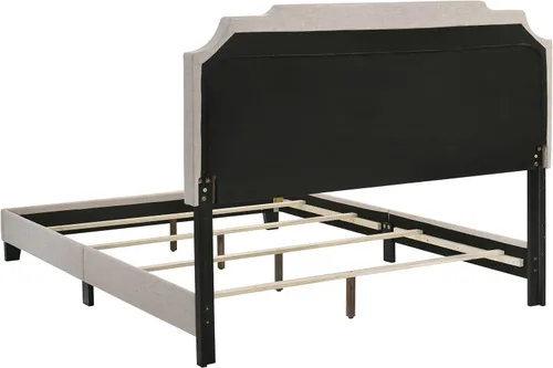 Miniatura 5 de Coaster Home Furnishings - Tamarac - Cama de paneles tapizada con cabecera alta, detalle de arco y ribete de cabeza de clavos de latón antiguo