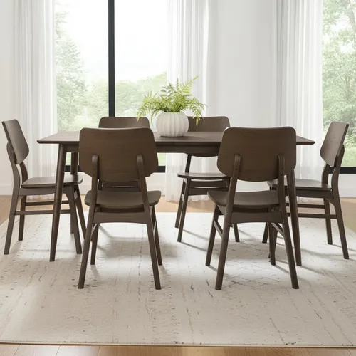 Miniatura 55 de Alaterre Furniture Calais Dining - Juego de 2 sillas de comedor moderno de mediados de siglo, juego de sillas de madera maciza con diseño
