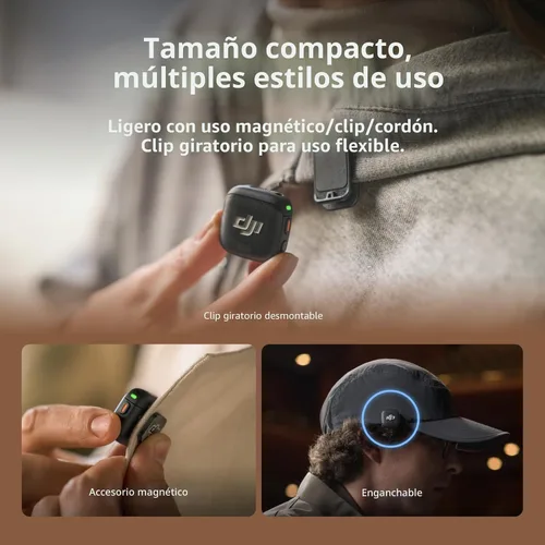 Miniatura 4 de DJI Mic 3 (2 TX + 1 RX + Estuche de Carga), Micrófono Inalámbrico para iPhone/Cámara/Android, Ultraligero, Control de Ganancia Adaptativo