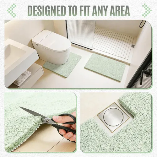 Miniatura 9 de Joyhalo Tapete de ducha antideslizante, de secado rápido, para ducha, bañera, baño, hogar, 17 x 24 pulgadas, color verde menta