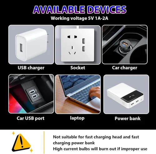 Miniatura 6 de 2 luces LED USB para automóvil, luces LED regulables al tacto, puerto USB, iluminación ambiental retro para automóvil, luces LED interiores Azul
