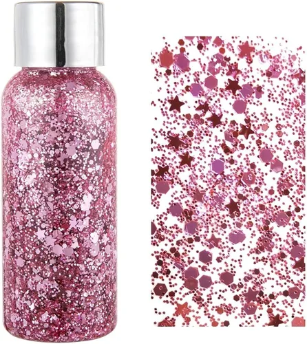 Gel con purpurina gruesa para rostro, 19 colores, lentejuelas de sirena, gel holográfico con purpurina corporal de larga duración, pintura con