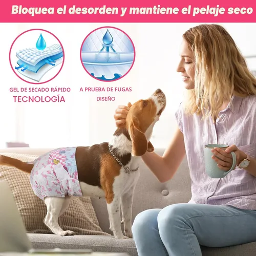 Miniatura 3 de Dono - Pañales desechables para mascotas hembras, súper absorbentes, suaves, con calentamiento y orina, pañales para perritas, incluye 20 pañales