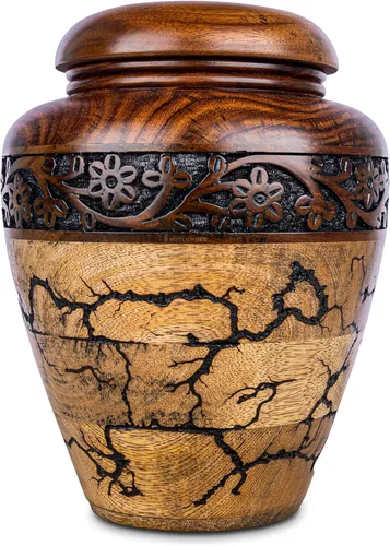 Urna de Cremación para Cenizas Humanas Adultas Masculinas o Femeninas, Urna de Madera, Memorial Tallado a Mano, Urna Adulta Grande, Urna de