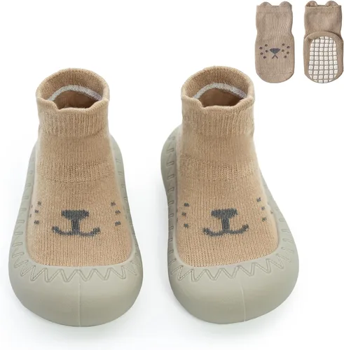 2 pares de zapatos antideslizantes estilo caroon para bebés, zapatos para niños y niñas, zapatos para caminar, zapatos de goma suave con pantuflas