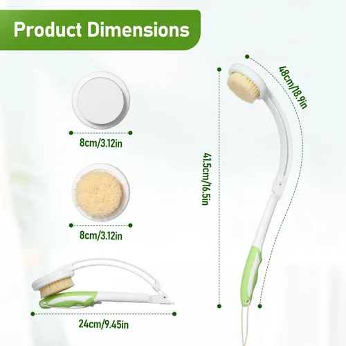 Miniatura 7 de Fanwer Aplicador de loción 3 en 1 para espalda, para personas mayores y para la espalda, cepillo de baño para ducha para hombres y mujeres con mango