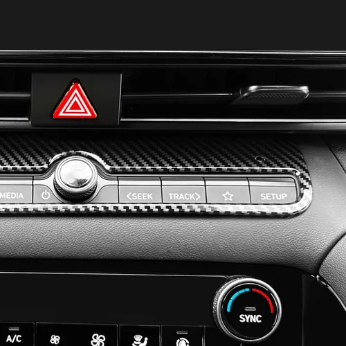 Miniatura 6 de Cubierta de Botón de Arranque y Parada de Coche de Una Pieza Estilo Fibra de Carbono Accesorios de Interior de Coche Compatible con Hyundai Elantra