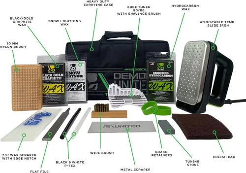 Miniatura 2 de Demon Podium Ski Snowboard Tune Kit con Hierro y Kit de Cera Universal Premium