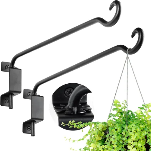 Miniatura 13 de AJART - Gancho para colgar macetas y comederos de pájaros en exteriores, color negro A-1 pieza