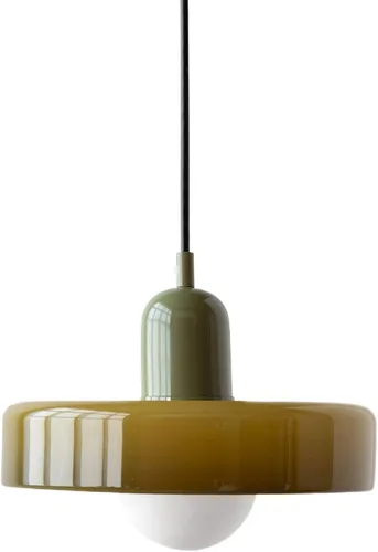 Miniatura 9 de Lámpara Colgante Moderna de Mediados de Siglo Vidrio Naranja Verde Luz Colgante Nórdica Lámpara Individual Grande Vintage Estilo Granja Comedor