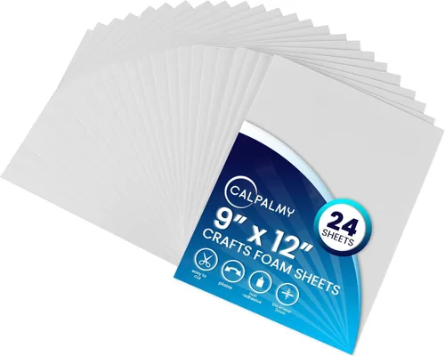 24 hojas de espuma EVA blanca para cosplay en hojas de 9 x 12 pulgadas; espuma gruesa de alta densidad 187.4 lbs/m³, 0.079 in (1/12 pulgadas); ideal