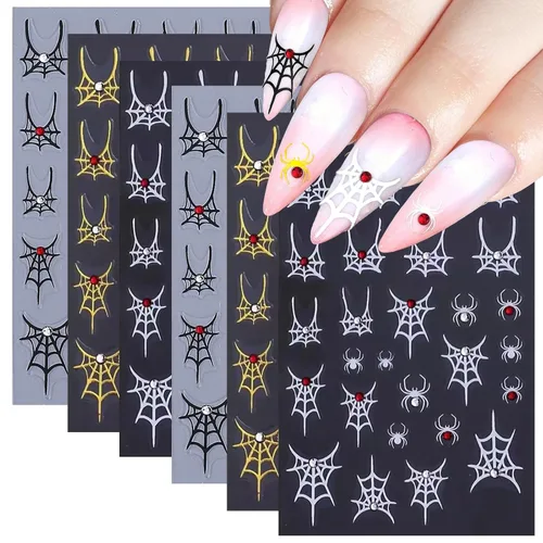 Miniatura 11 de 6 hojas de calcomanías de arte de uñas en relieve dorado 5D, marco geométrico irregular, diseño de calcomanías huecas para uñas, autoadhesivas