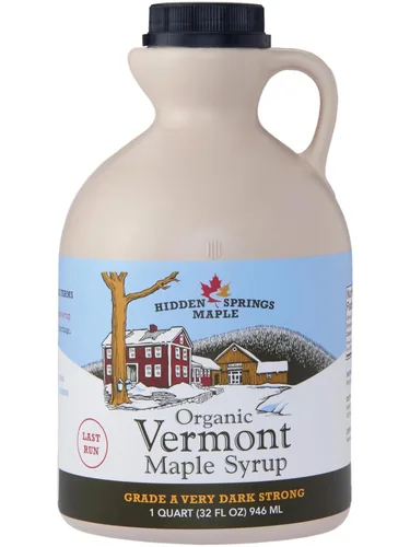 Miniatura 10 de Hidden Springs Maple Jarabe de Arce Orgánico de Vermont, Grado A Oscuro Robusto (Anteriormente Grado B), 32 Onzas, 1 Cuarto de Galón, Family Farms