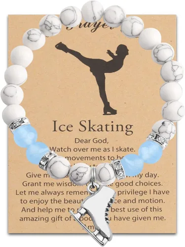MYOSPARK Pulsera de patinaje sobre hielo, regalo de patinadora artística, joyería para amantes del patinaje para regalos de equipo