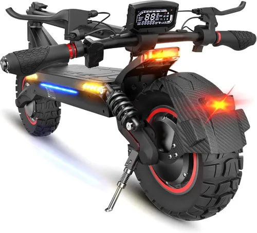 Miniatura 10 de Scooter eléctrico para adultos, velocidad de 38/28 MPH, rango de 55/28 millas, potente motor de 2400/1000 W, neumáticos todoterreno de 10 pulgadas