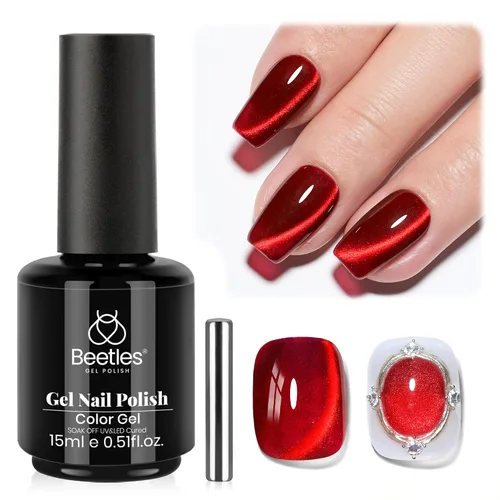 Miniatura 88 de Beetles - Esmalte de uñas de gel ultravioleta semipermanente sin HEMA de alto brillo para manicura francesa y arte de uñas, frasco a juego, blanco