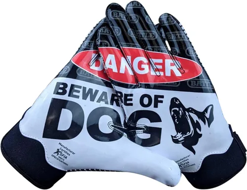 Miniatura 63 de Battle Sports - Guantes de fútbol americano para receptor abierto con dorso de mano, ultraadherentes y con agarre, antideslizantes, para adultos