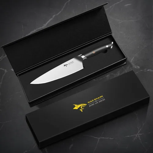 Miniatura 8 de MAD SHARK Cuchillo de chef de 8 pulgadas, cuchillo de cocina alemán de acero inoxidable de alto carbono, borde afilado de grado profesional, regalo