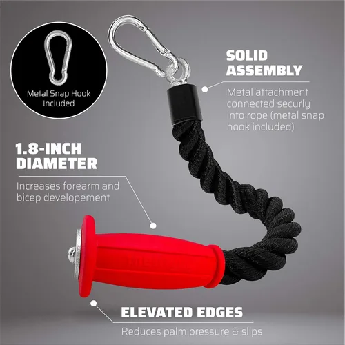 Miniatura 9 de THEFITGUY Combinación definitiva de cuerda de tríceps: 30 pulgadas de agarre ergonómico antideslizante cuerda de tríceps desplegable y cuerda