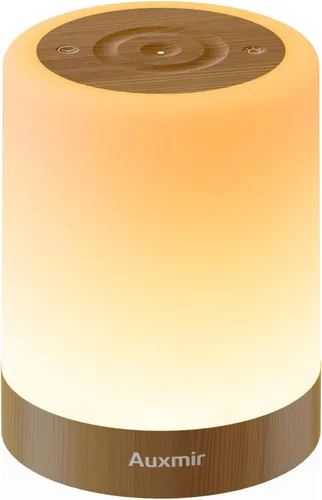 Miniatura 10 de Auxmir Luz nocturna para niños y bebés, lámpara táctil regulable para guardería, 11 colores RGB, 5 brillo, lámpara de mesa recargable portátil