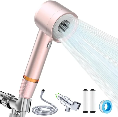 Miniatura 11 de Cabezal de ducha de alta presión con mango, cabezal de ducha con filtro con interruptor de pausa, cabezal de ducha con filtro de ahorro de agua